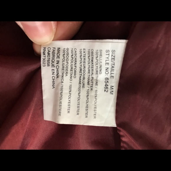 Red fake leather jacket - Picture 6 of 7